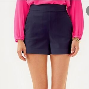 Lilly Pulitzer Sarissa Stretch Shorts In True Navy Size 0